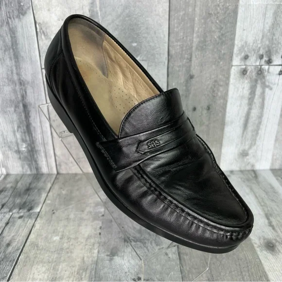 SAS | Shoes | Sas Mens Ace Black Slip On Leather Loafer  display picture 1